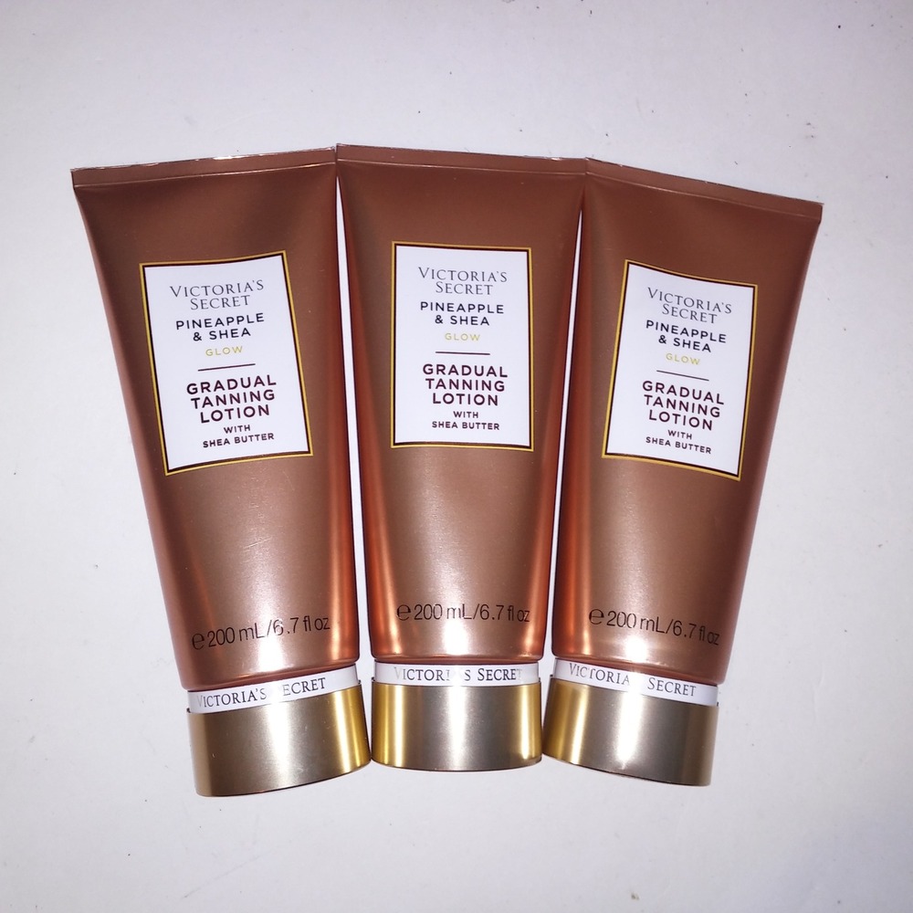 Set of 3 Victoria Secret Gradual Tanning Lotion Pineapple & Shea Full Size 6.7oz